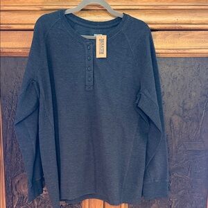 Women's XXL Duluth Henley Long Sleeve Shirt in Dark Gray